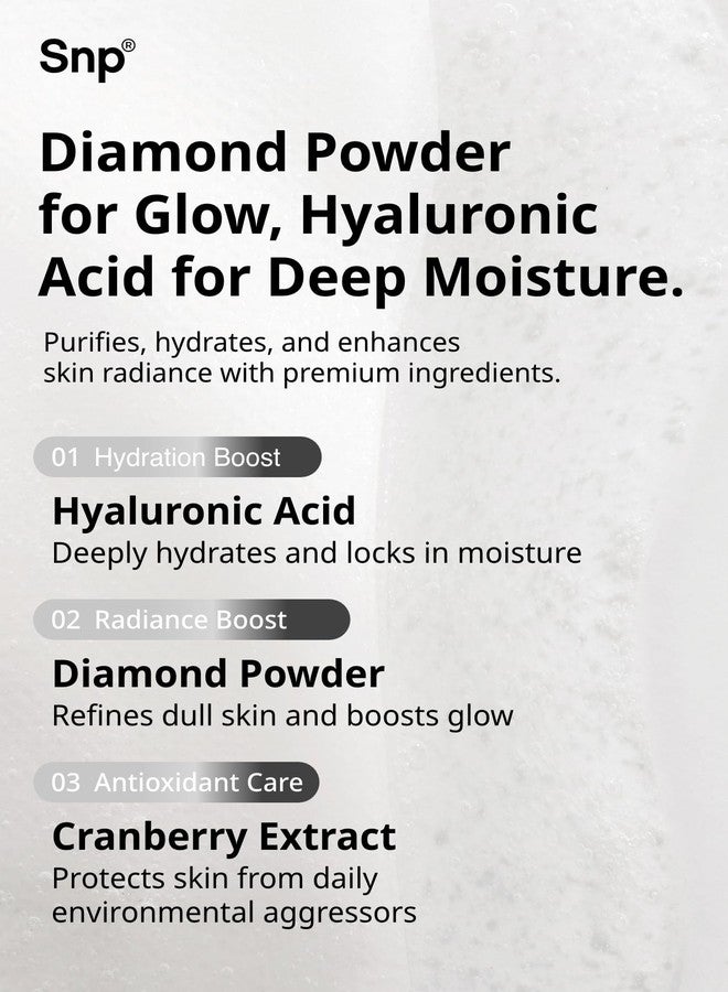 SNP 100% Diamond + 1000mg Hyaluronic Acid Sheet Mask | Tightening, Hydrating, and Nourishing with Real Diamonds for All Oily Skin Types | Korean Face Mask Skincare | Facial Moisturizing | 10 Sheets - Image 5